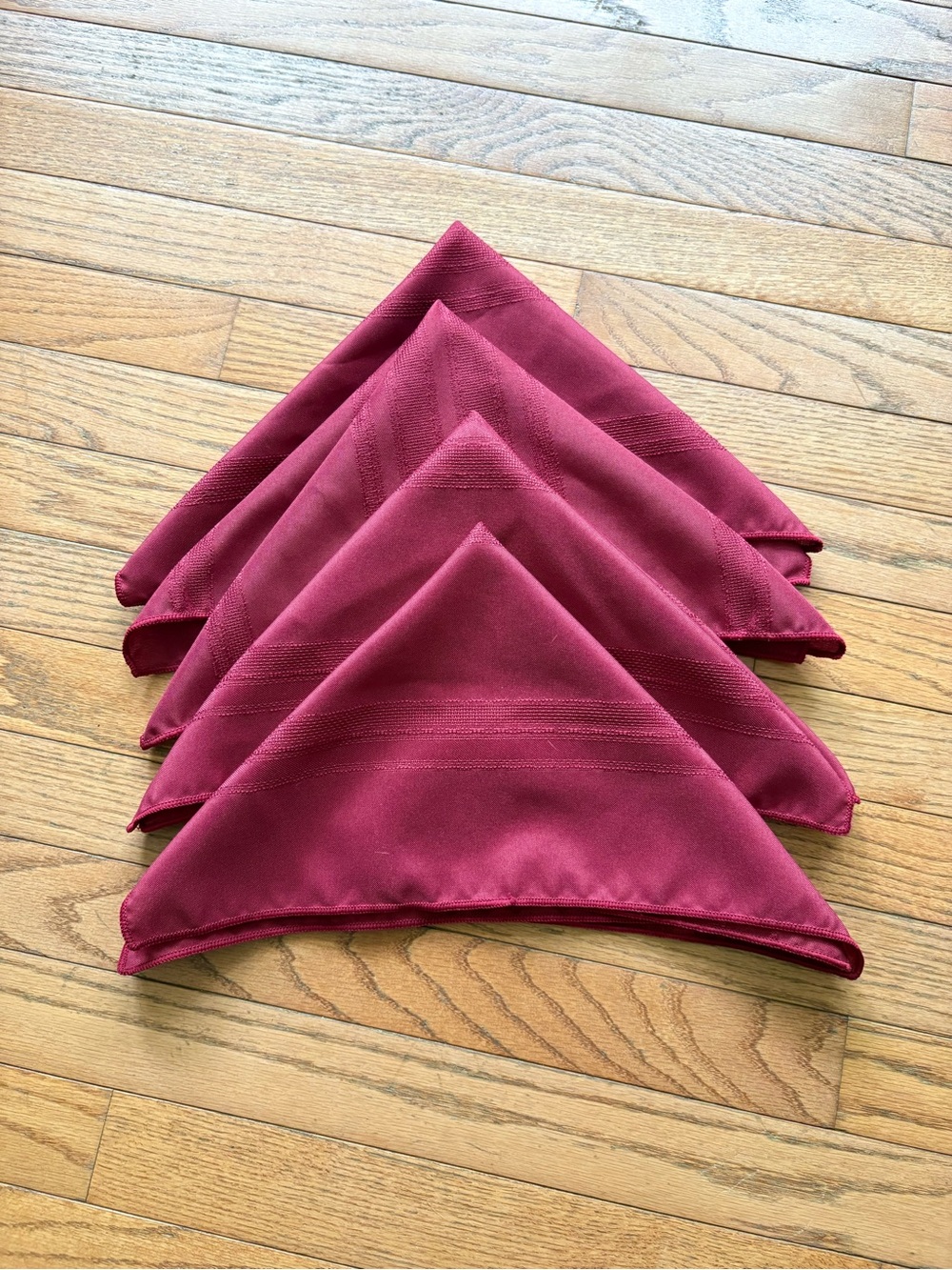 Set of Burgundy Satin Napkins - 4 Pack